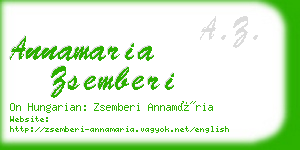 annamaria zsemberi business card